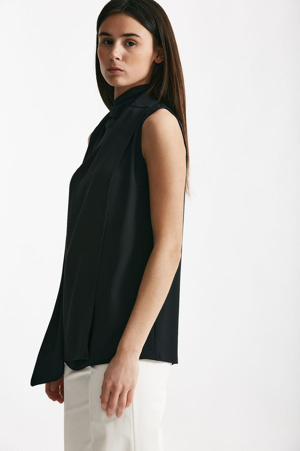 top con sciarpa nero women ( p - s )