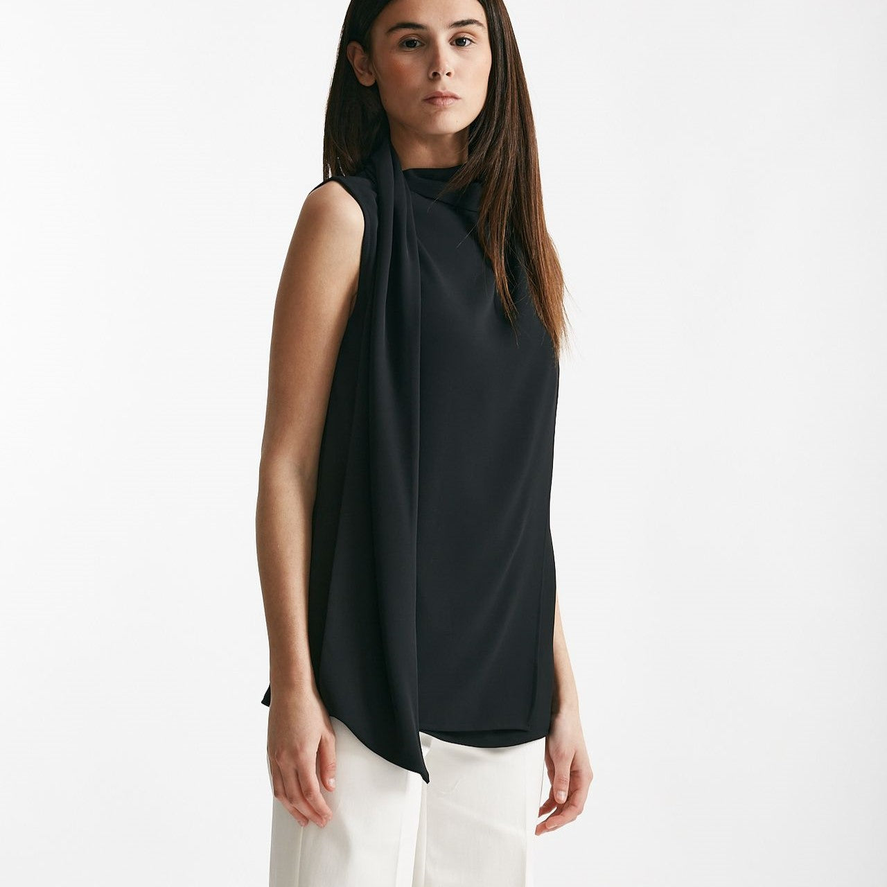 top con sciarpa nero women ( p - s ) - 7