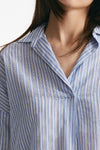 camicia rigata azzurra e bianca women ( p - s ) - 5