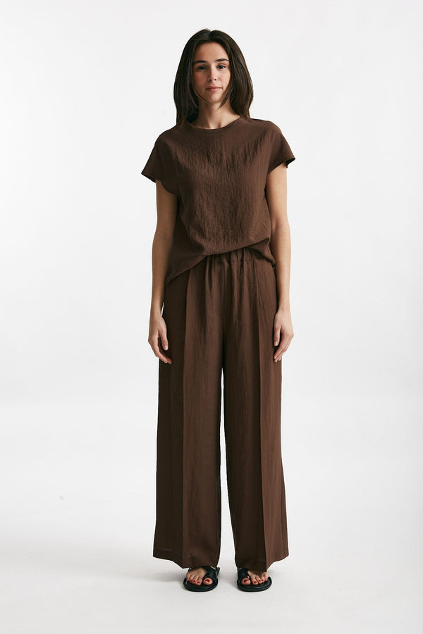 camicia effetto stropicciato marrone women ( p - s )