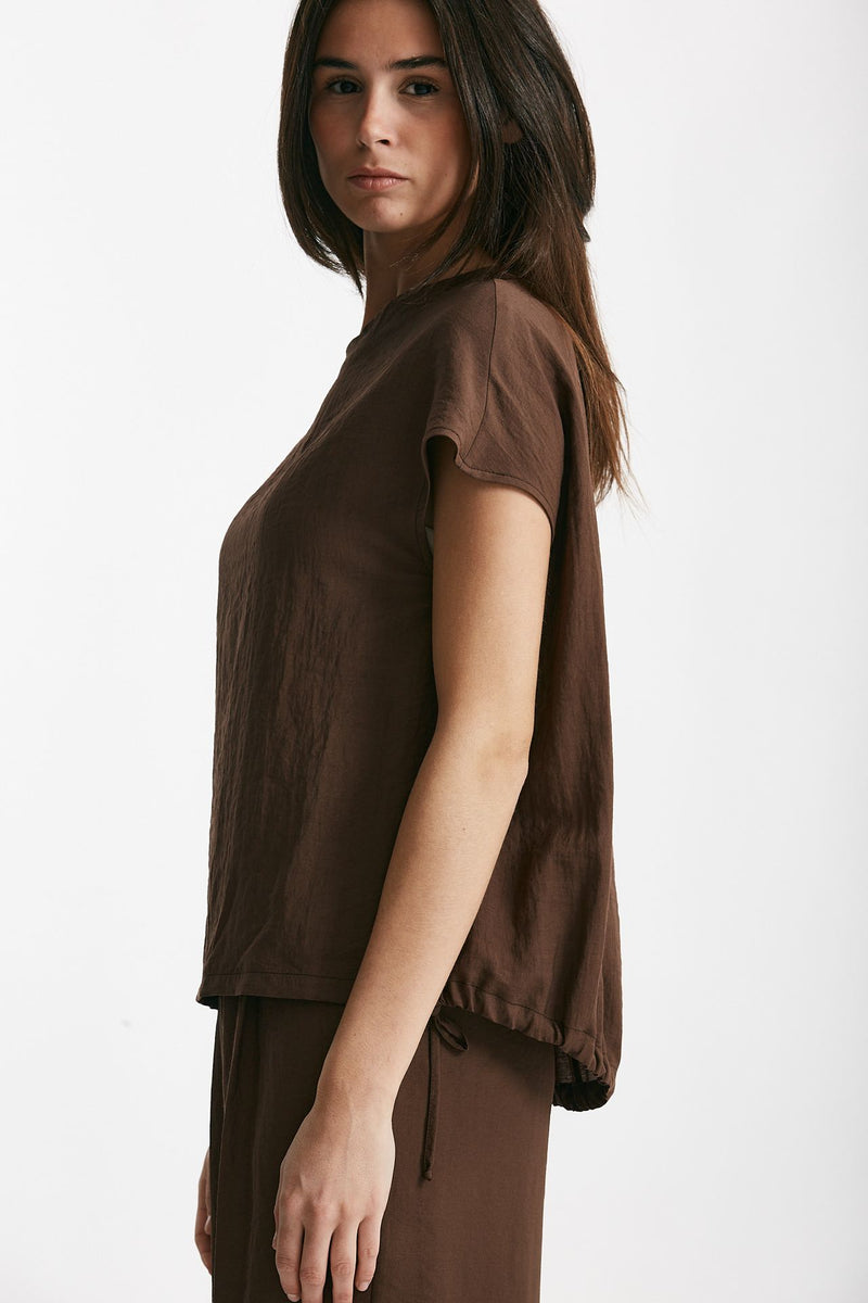 camicia effetto stropicciato marrone women ( p - s ) - 4