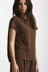 camicia effetto stropicciato marrone women ( p - s ) - 6