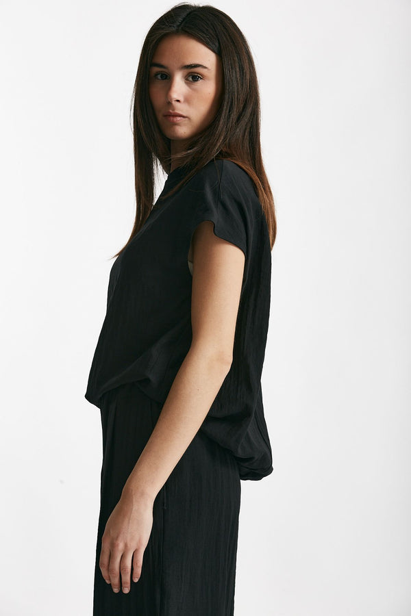 camicia effetto stropicciato nero women ( p - s )