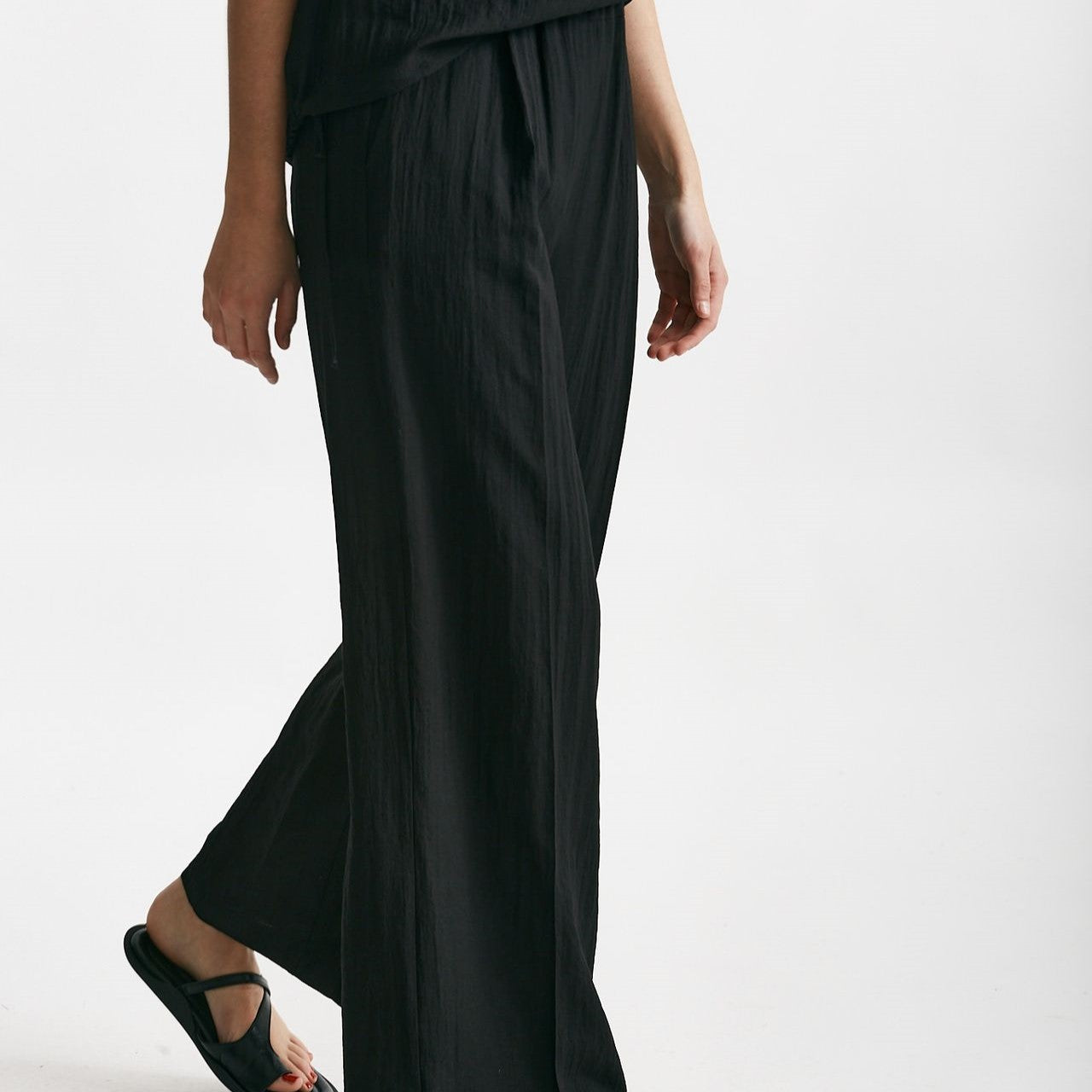 pantalone effetto stropicciato nero women ( p - s ) - 7