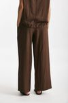 pantalone effetto stropicciato marrone women ( p - s ) - 2