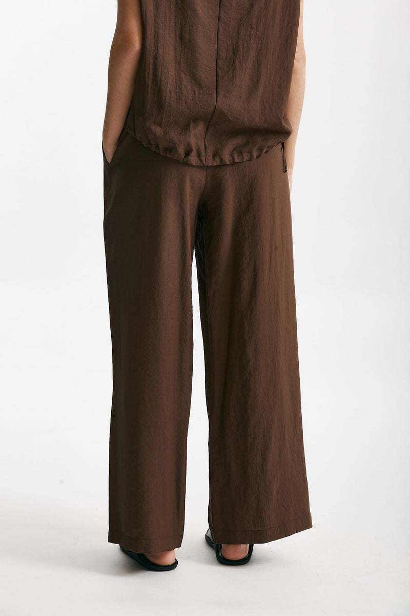 pantalone effetto stropicciato marrone women ( p - s ) - 2