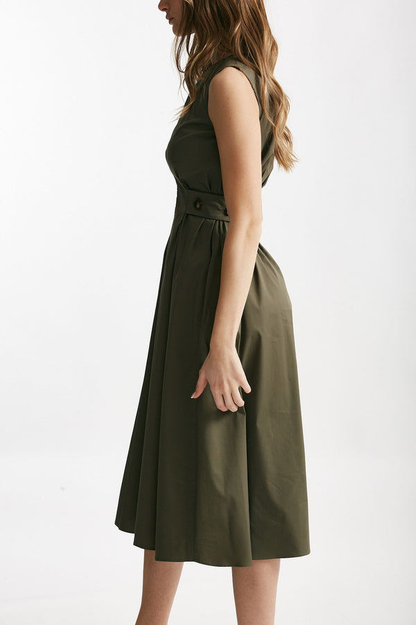 abito in cotone verde militare women ( p - s )