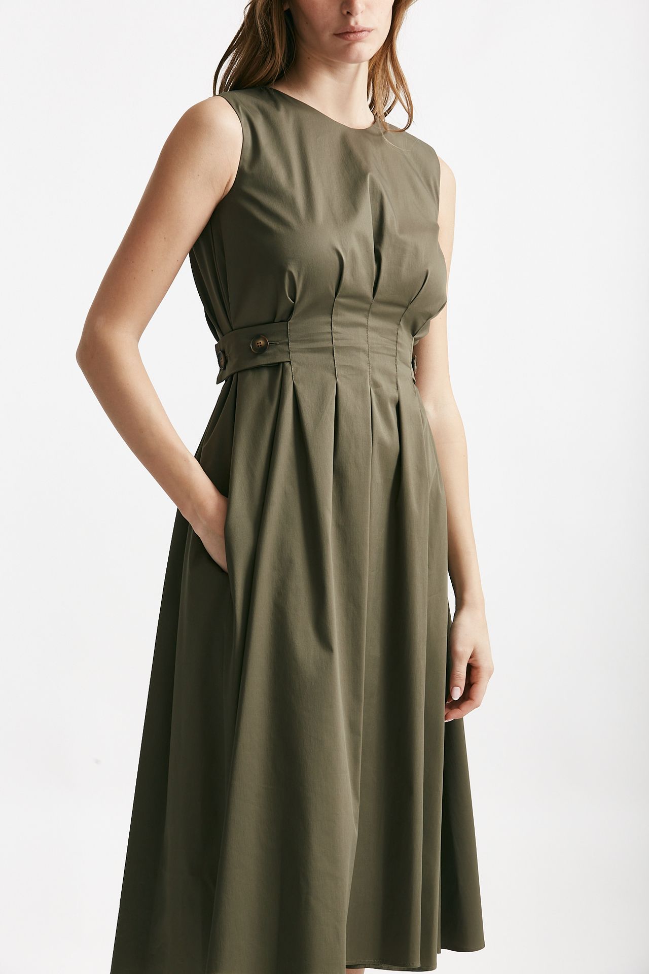 abito in cotone verde militare women ( p - s ) - 3