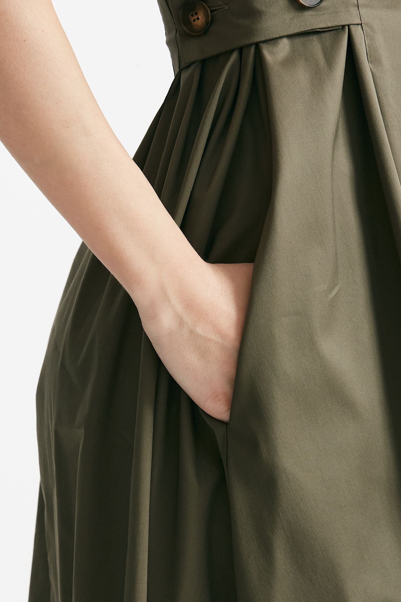 abito in cotone verde militare women ( p - s ) - 4