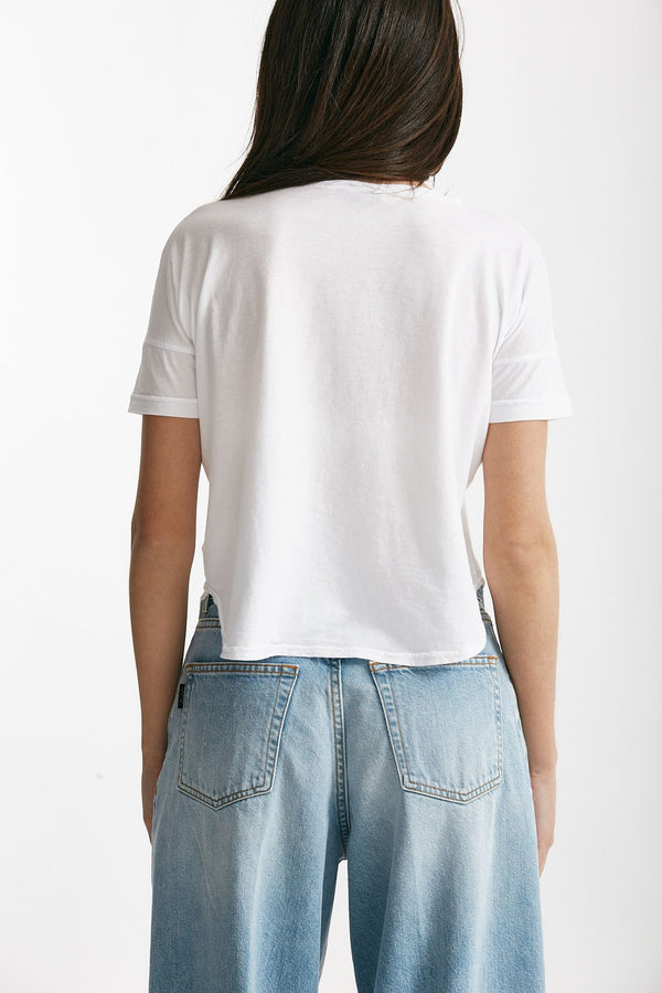 t-shirt scatolina crop bianco women ( p - s )
