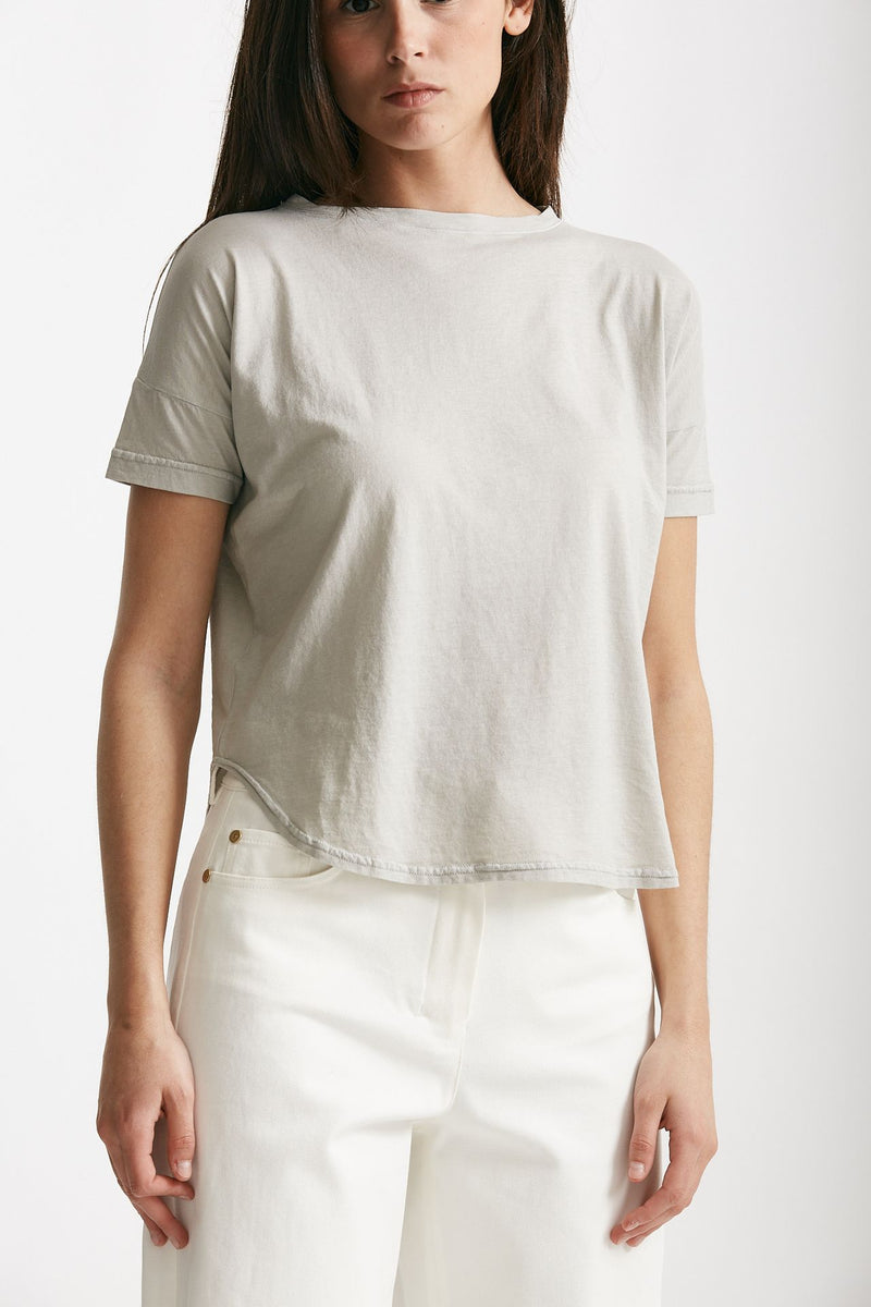 t-shirt scatolina crop grigio chiaro women ( p - s ) - 4