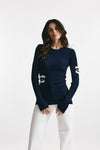 maglia girocollo cut out blu e bianca women Seafarer - 1