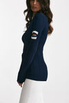 maglia girocollo cut out blu e bianca women Seafarer - 2