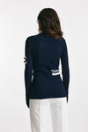 maglia girocollo cut out blu e bianca women Seafarer - 3