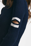 maglia girocollo cut out blu e bianca women Seafarer - 6
