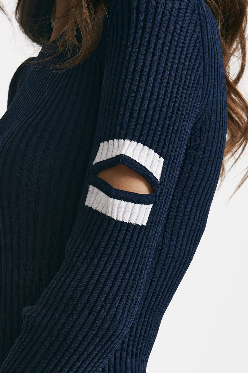 maglia girocollo cut out blu e bianca women Seafarer - 6
