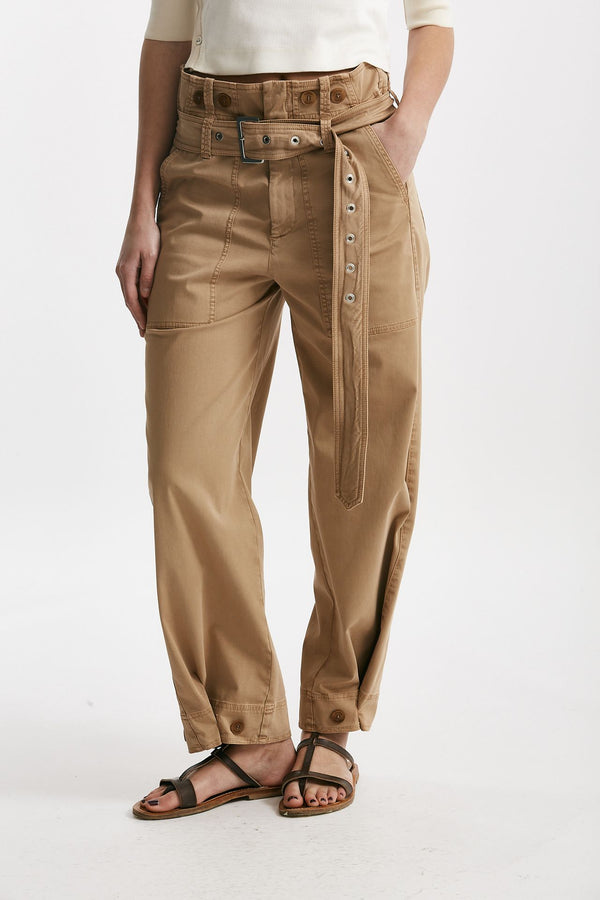pantalone in cotone cammello vita regolare women Seafarer