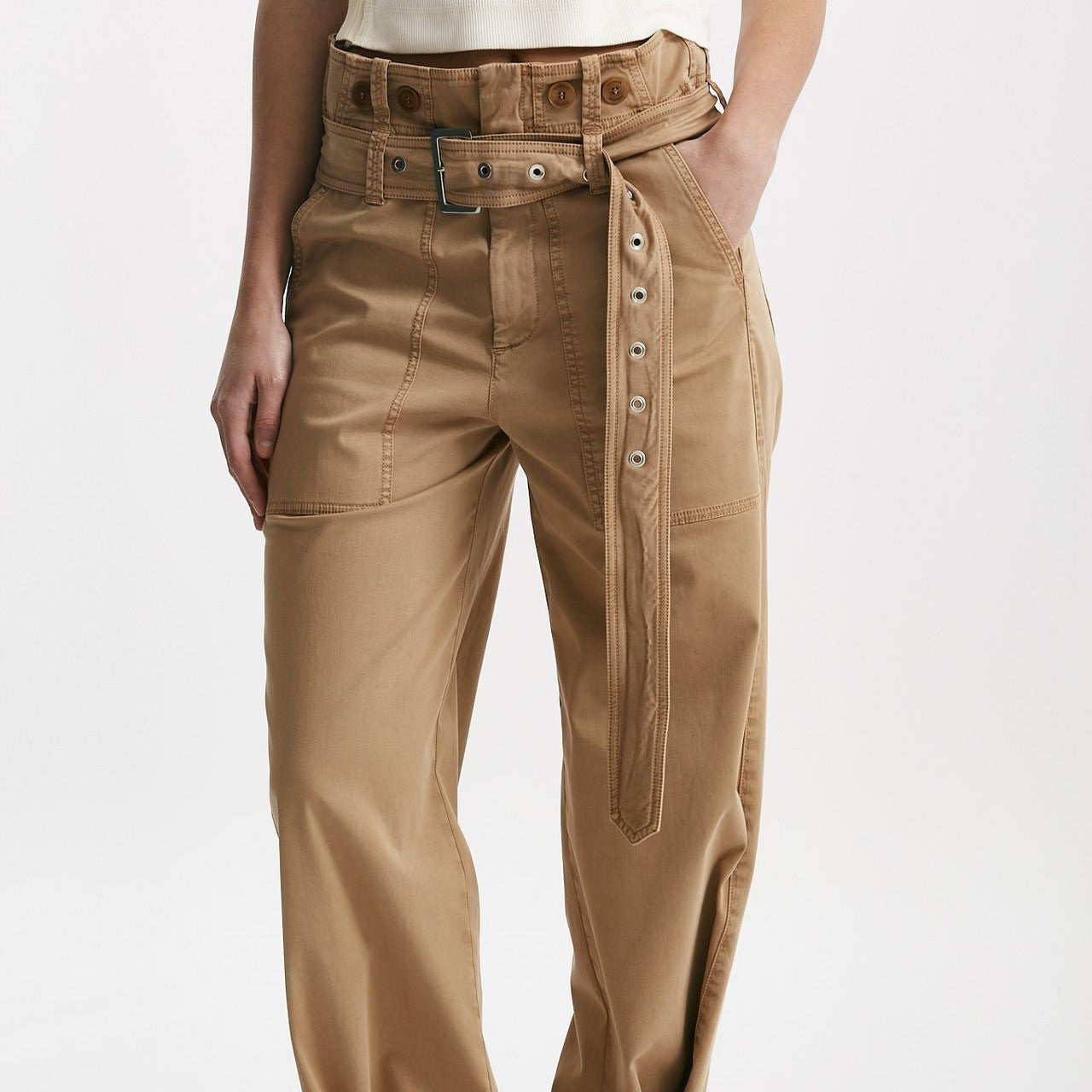 pantalone in cotone cammello vita regolare women Seafarer - 10