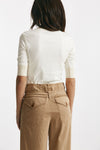 t-shirt serafino a costine panna e beige women Seafarer - 3