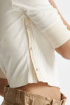 t-shirt serafino a costine panna e beige women Seafarer - 6