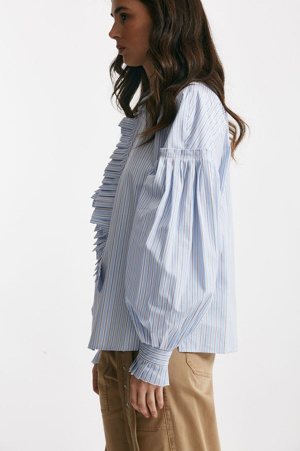camicia rigata bianco e azzurro over women Seafarer