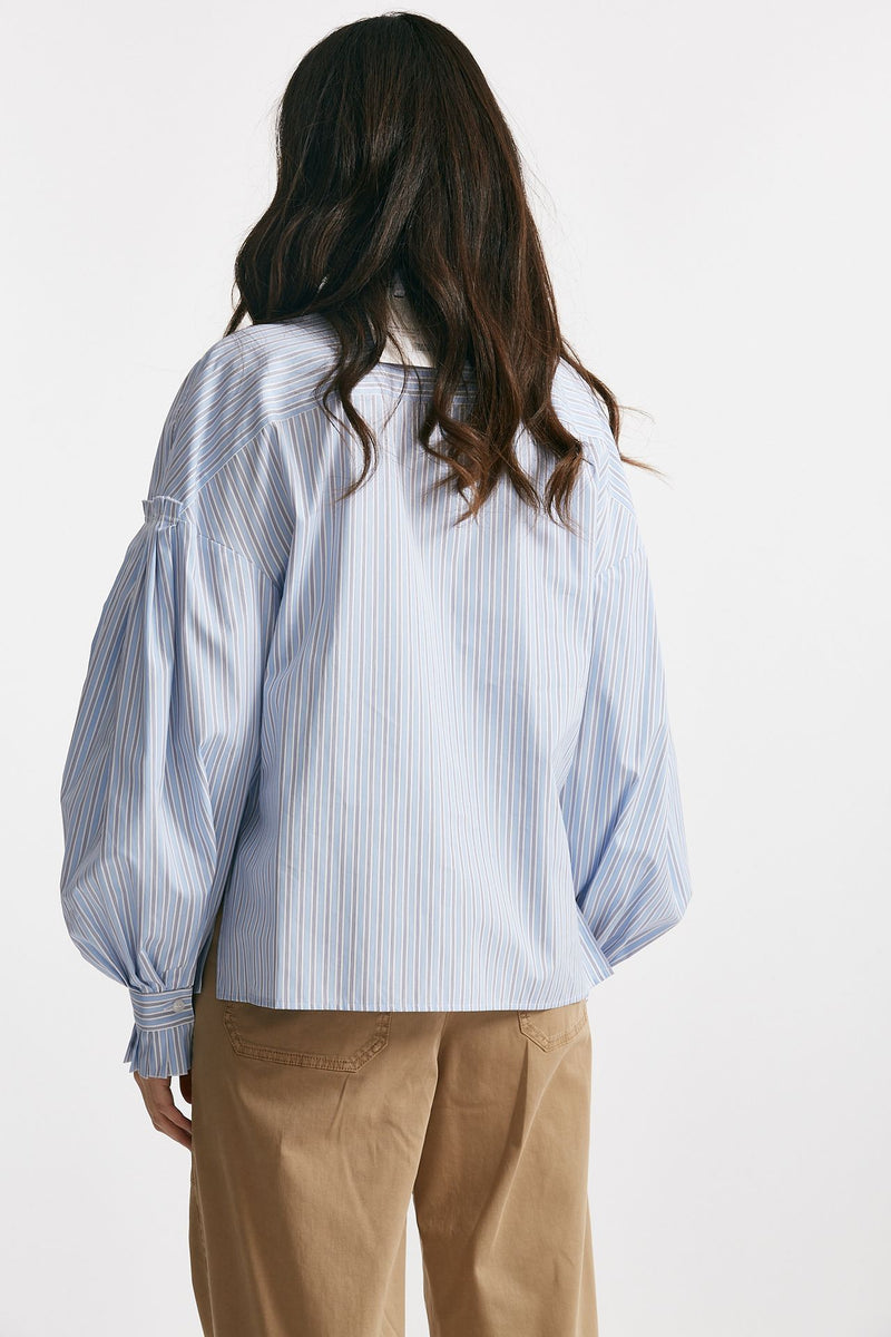 camicia rigata bianco e azzurro over women Seafarer - 3