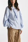 camicia rigata bianco e azzurro over women Seafarer - 4