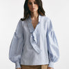 camicia rigata bianco e azzurro over women Seafarer - 8