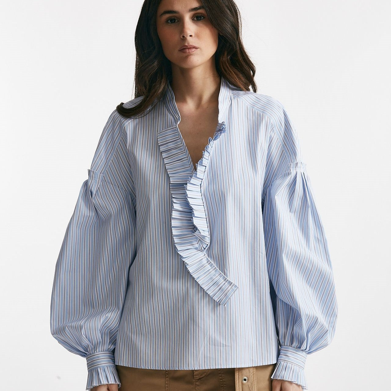 camicia rigata bianco e azzurro over women Seafarer - 8