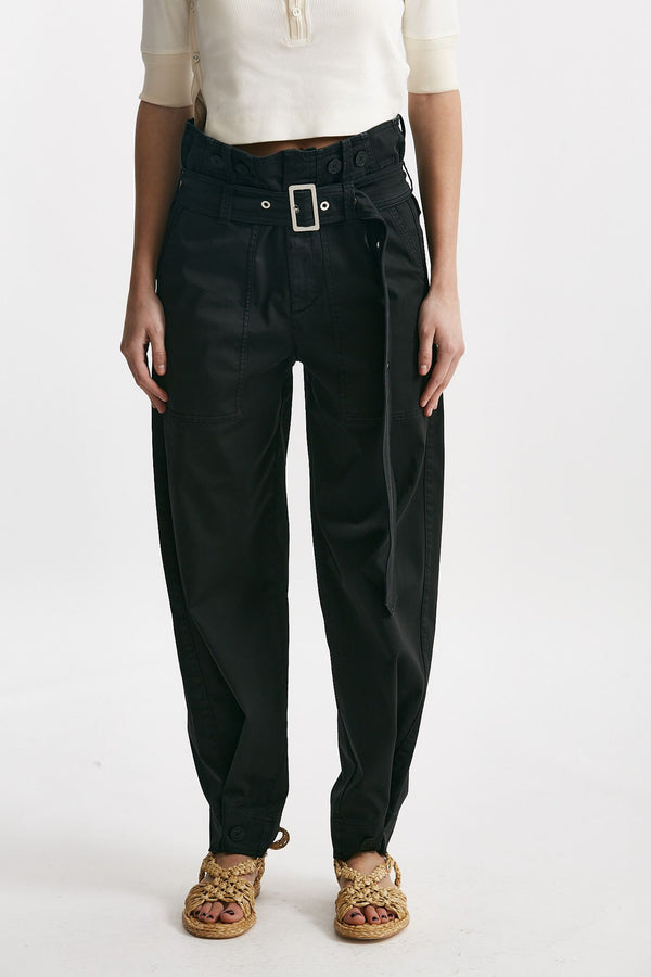 pantalone in cotone nero vita regolare women Seafarer