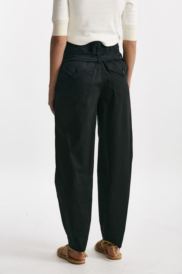pantalone in cotone nero vita regolare women Seafarer
