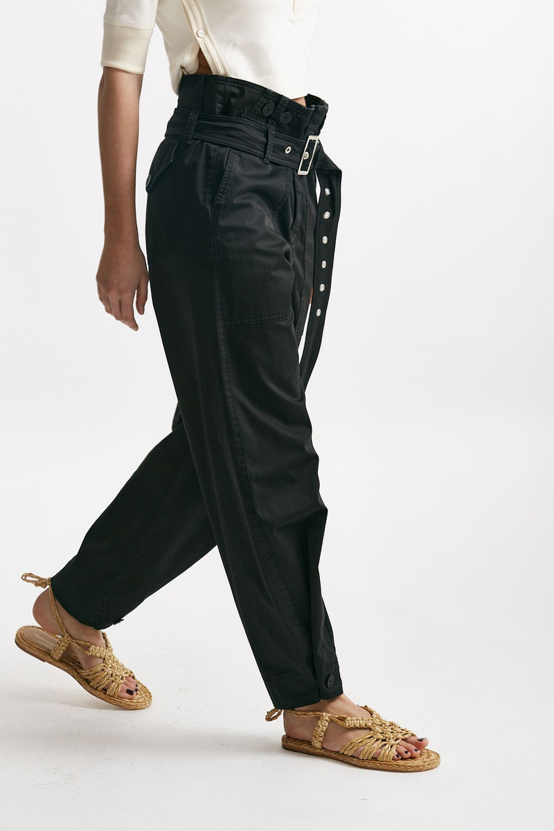 pantalone in cotone nero vita regolare women Seafarer - 4