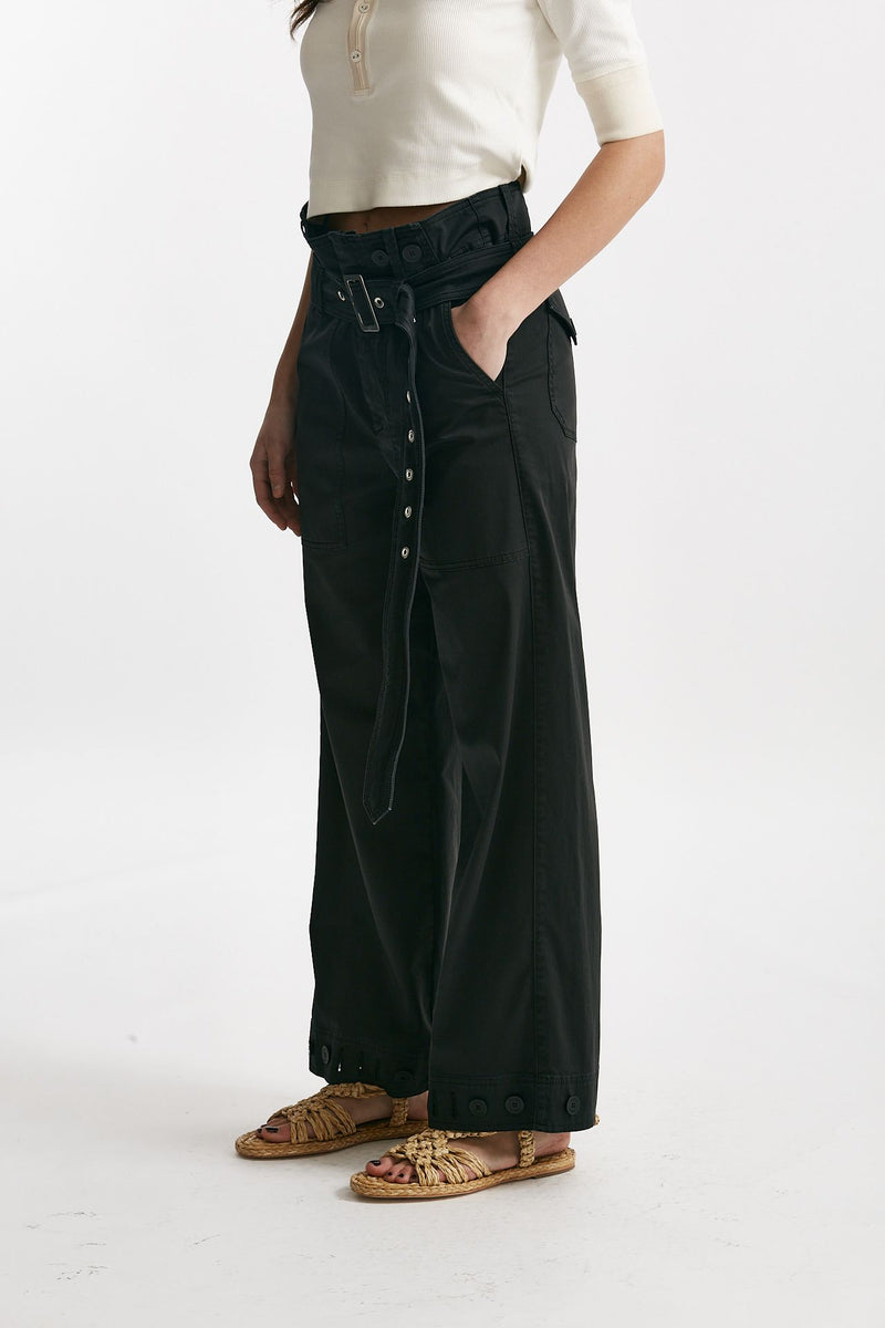 pantalone in cotone nero vita regolare women Seafarer - 3