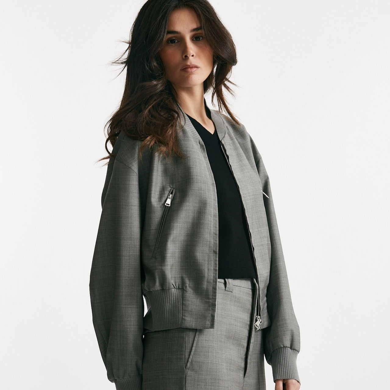 bomber in tela di lana grigio women Seafarer - 8