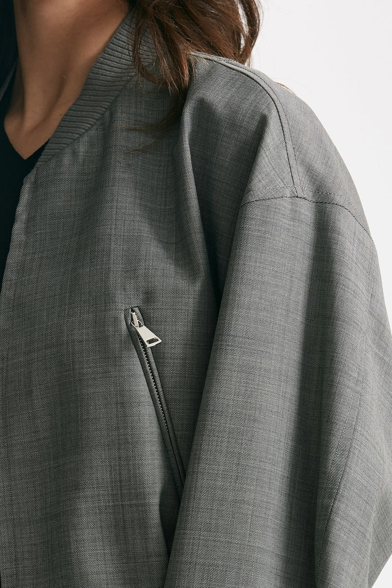 bomber in tela di lana grigio women Seafarer - 6