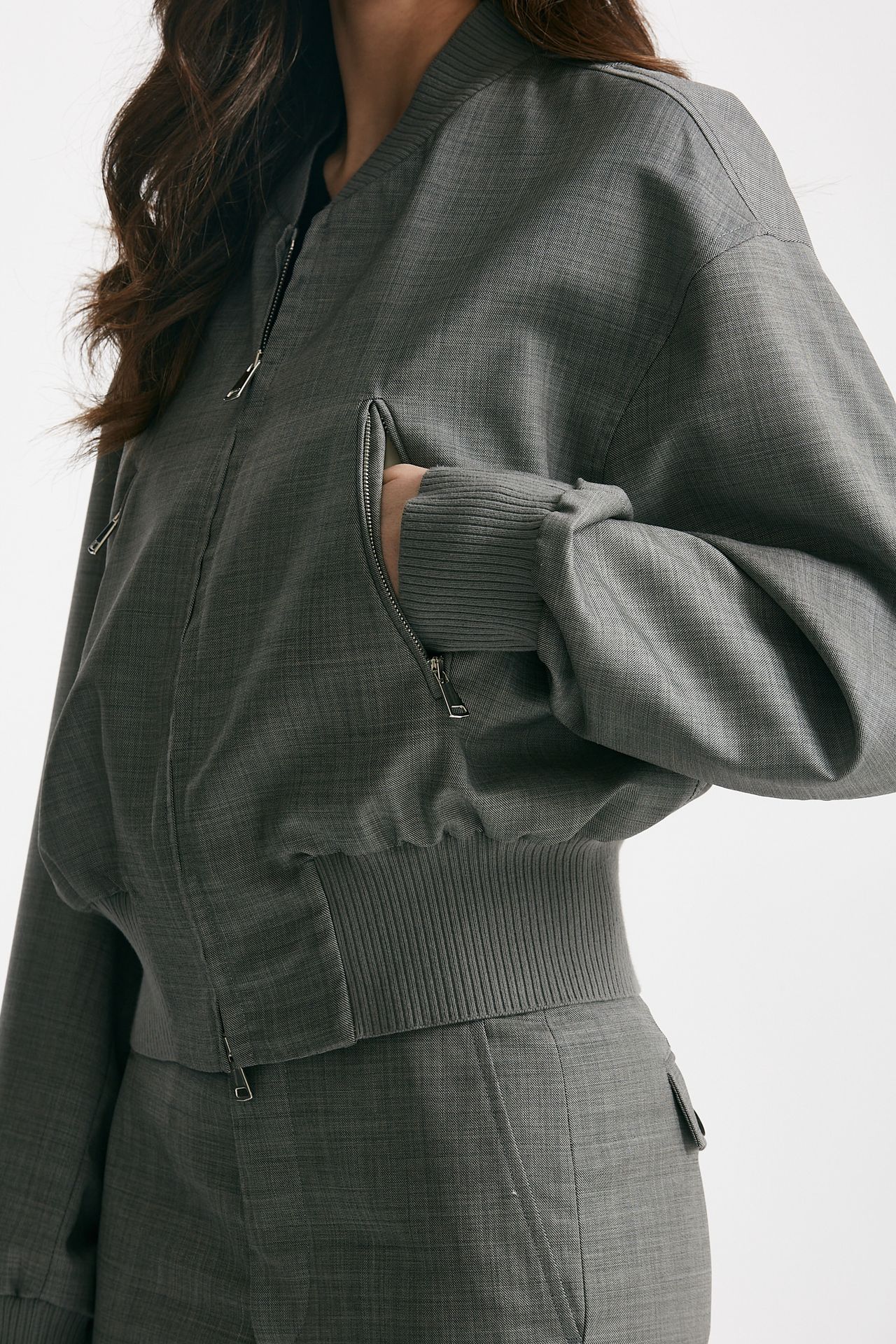 bomber in tela di lana grigio women Seafarer - 5