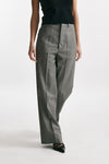 pantalone in tela di lana grigio vita alta women Seafarer - 1