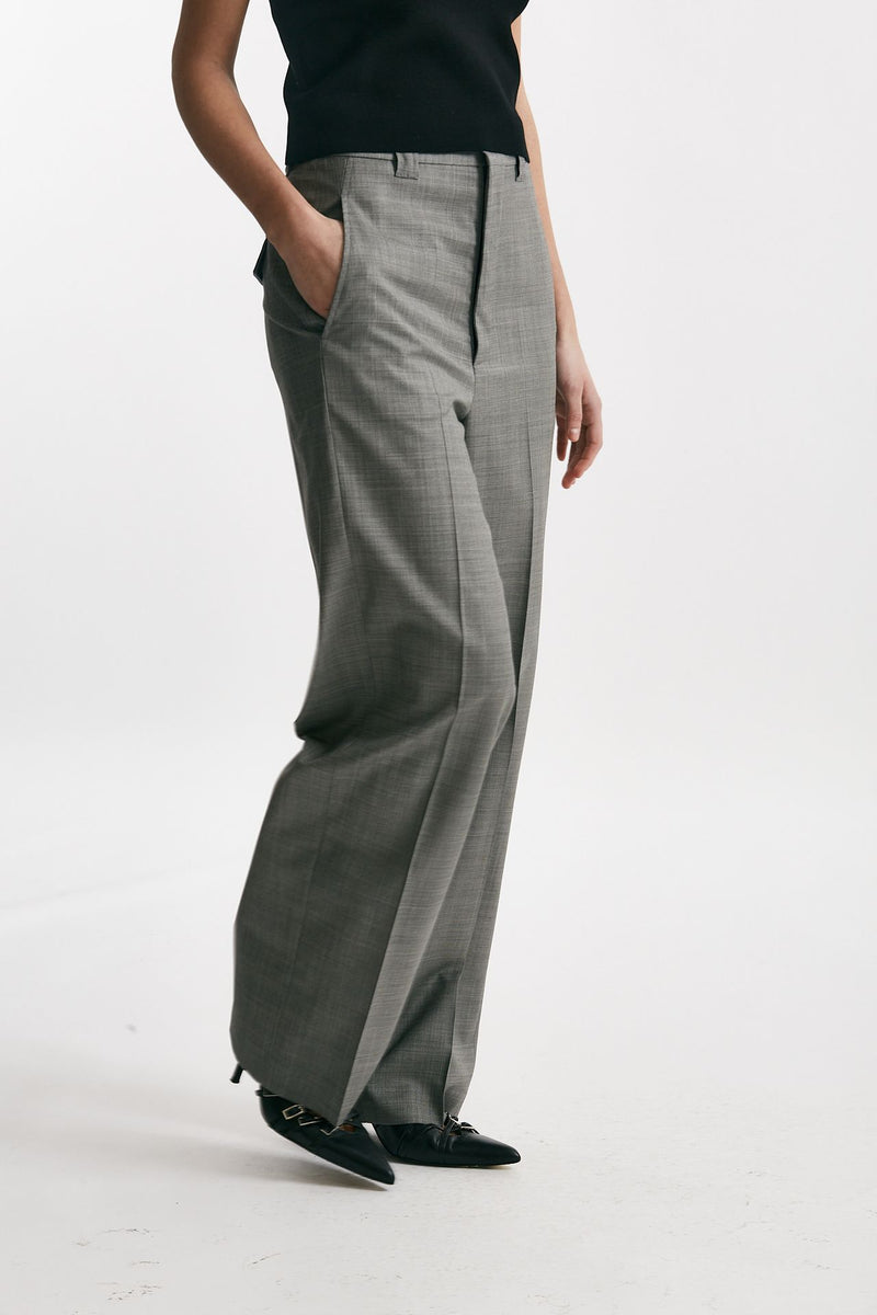 pantalone in tela di lana grigio vita alta women Seafarer - 3