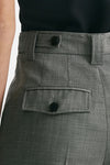 pantalone in tela di lana grigio vita alta women Seafarer - 6