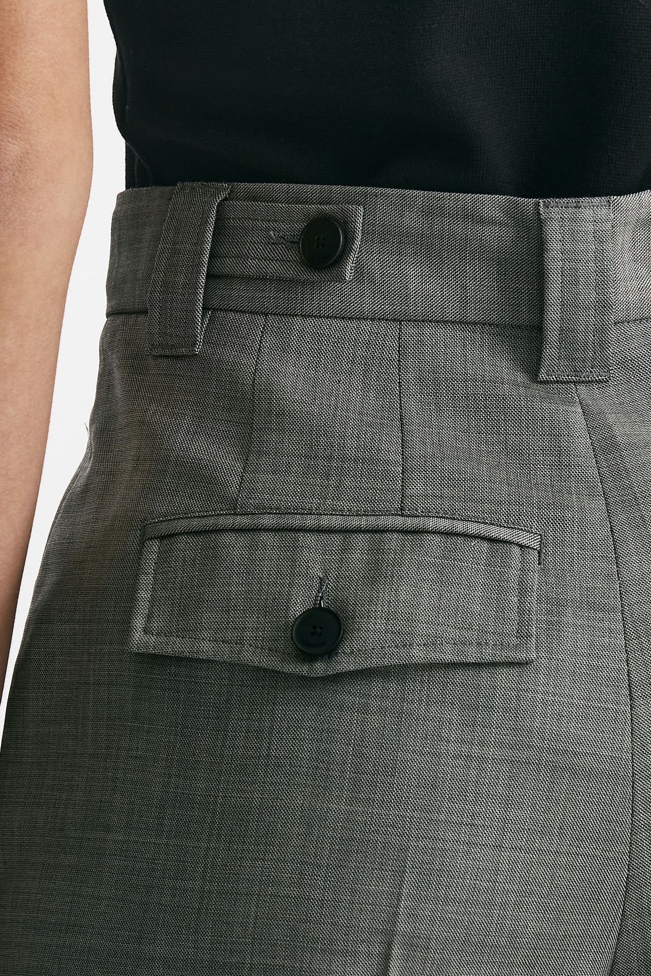 pantalone in tela di lana grigio vita alta women Seafarer - 6