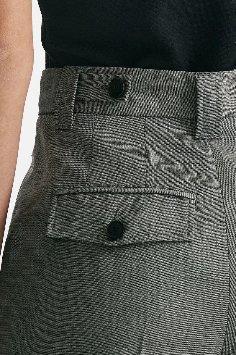 pantalone in tela di lana grigio vita alta women Seafarer - 6
