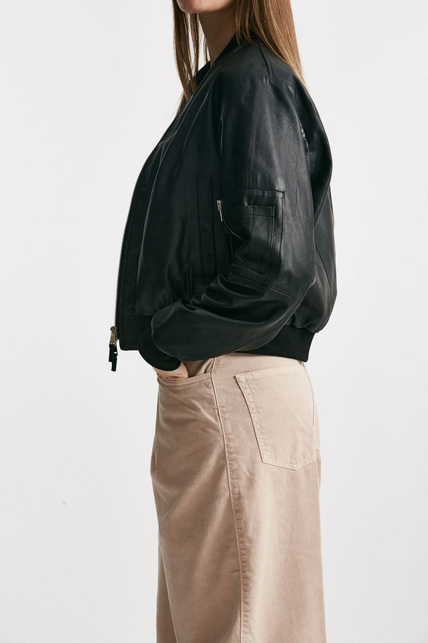 bomber in pelle nero women Myskin