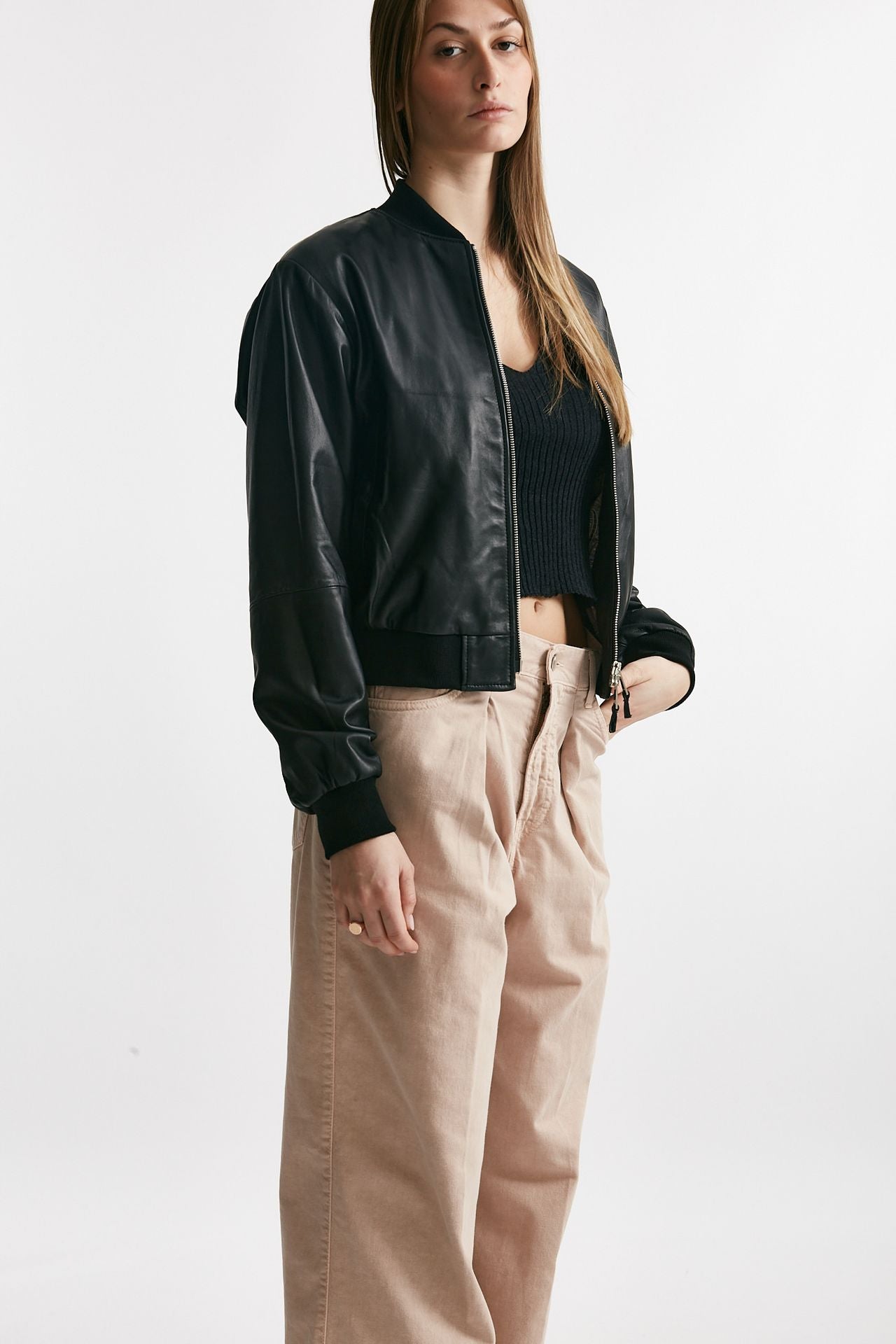 bomber in pelle nero women Myskin - 4