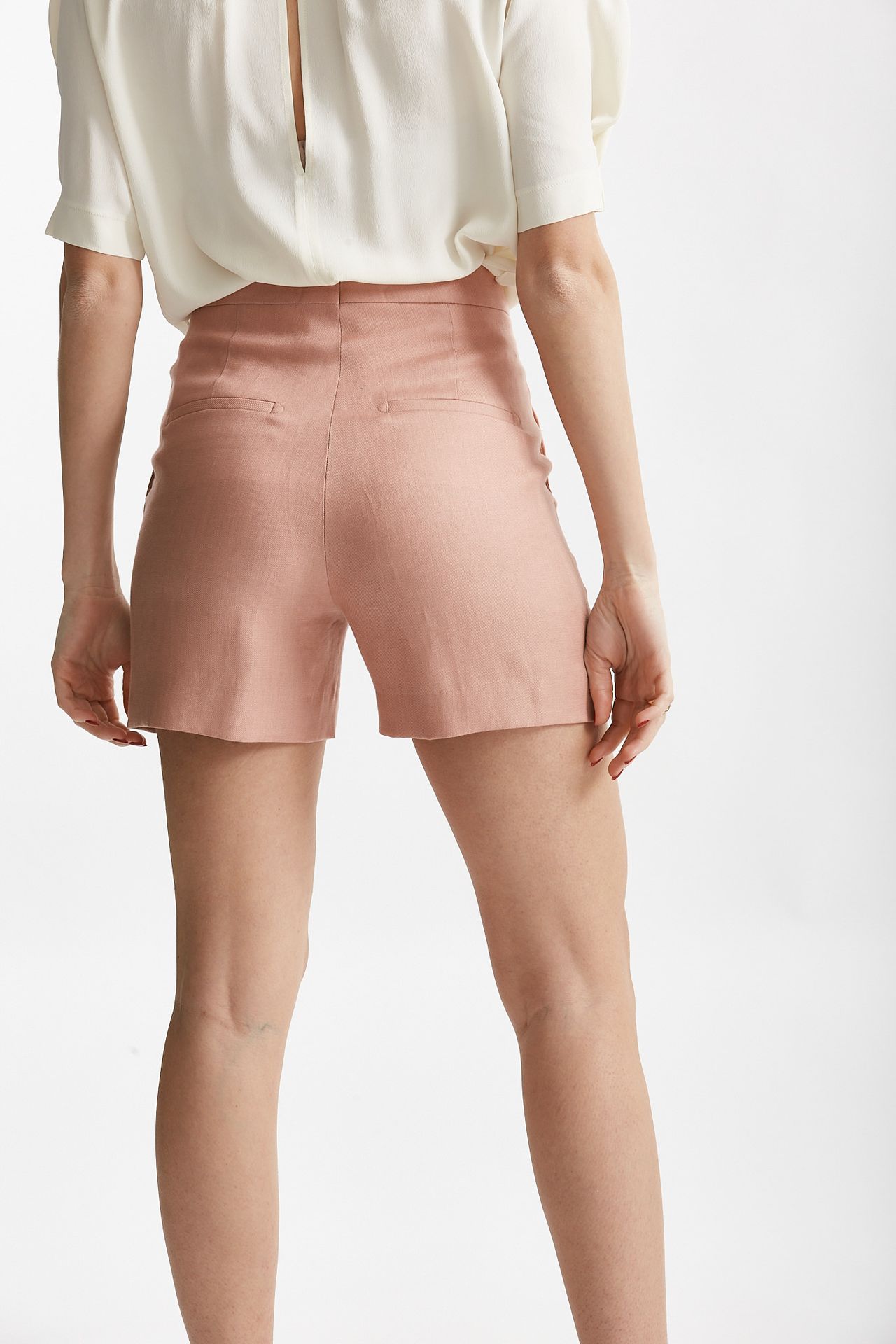 bermuda in lino vita alta rosa women Tagliatore - 3