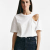 t-shirt girocollo cut out bianco women Federica tosi - 6