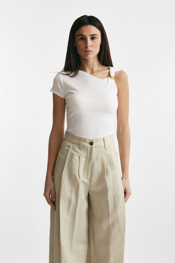 top in viscosa bianco women Federica tosi