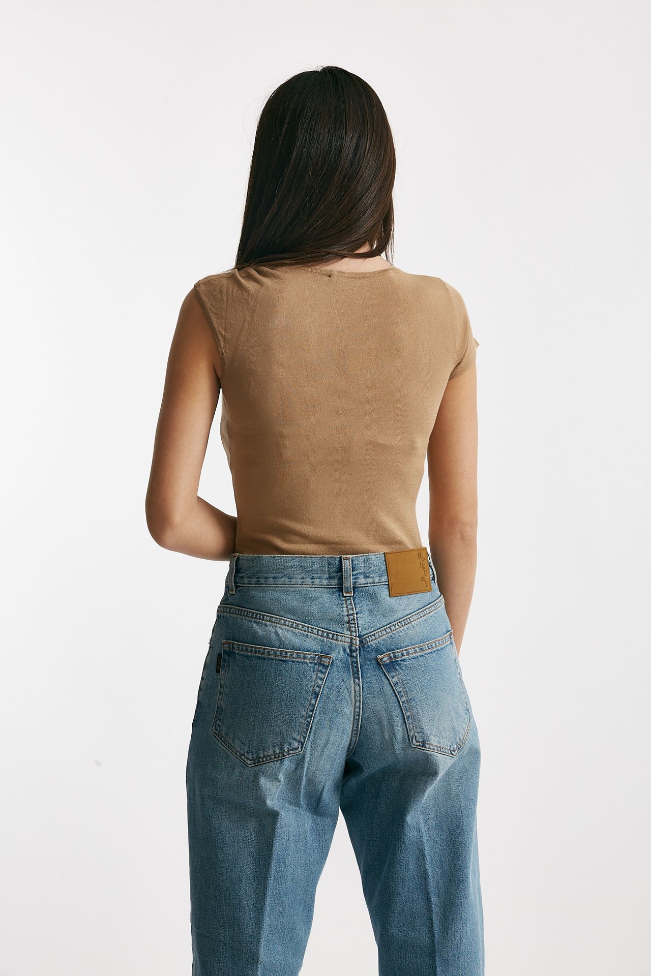 top in viscosa cammello women Federica tosi - 3