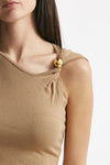 top in viscosa cammello women Federica tosi - 6