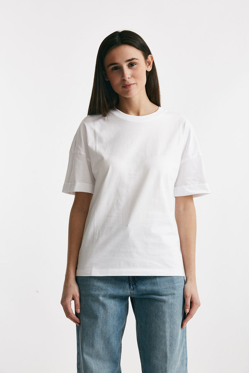 t-shirt girocollo over bianco women Federica tosi - 1