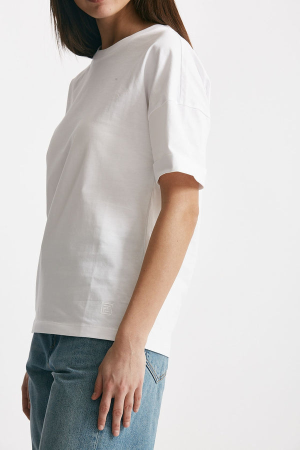 t-shirt girocollo over bianco women Federica tosi